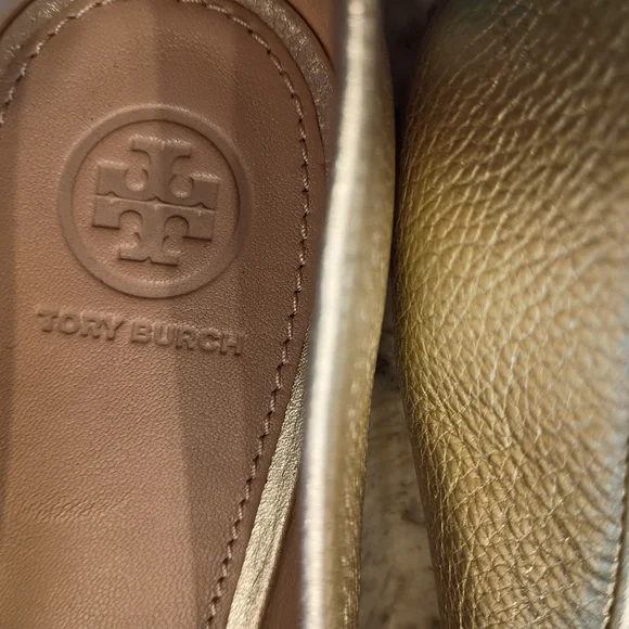 Tory Burch Metallic Gold Flat 11 These Are Perfection! Never Worn! MSRP$350 - Picture 12 of 14